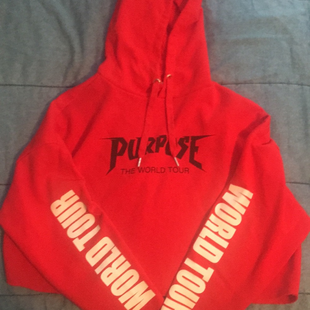 cropped purpose world tour hoodie